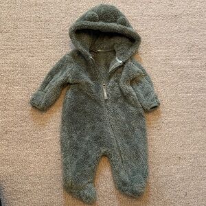 Eddie Bauer Soft Green Fleece Footie 0-3 months